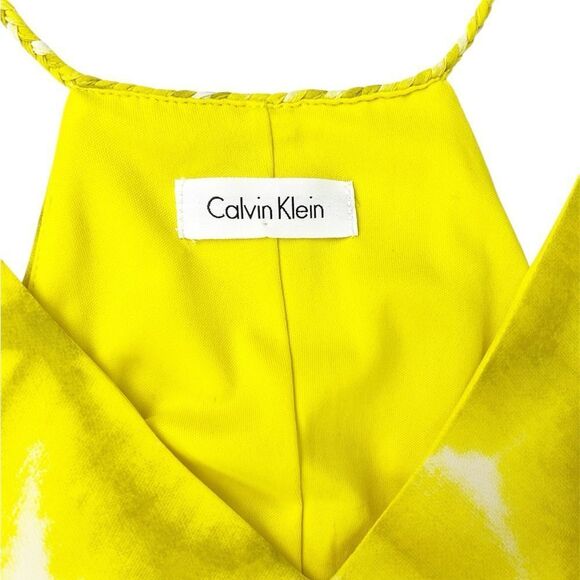 Calvin Klein Bright Yellow Asymmetrical Sleeveless Shift Dress Size‎ 6 - Picture 5 of 6